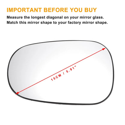 Left Side Heated Convex Mirror Glass for Nissan Micra (2002–2009)