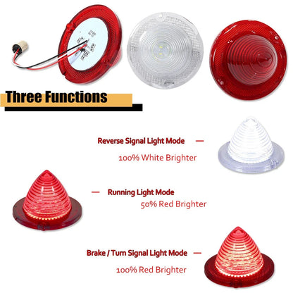 Set of 6 Rear Red LED Tail & Backup Lights for Chevrolet Impala Bel Air Biscayne El Camino (1960–1961)
