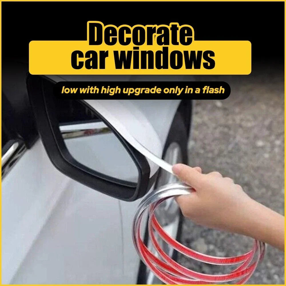 Chrome Door Guard Protector Moulding Trim Strip for Trucks SUV (0.47"x16FT)