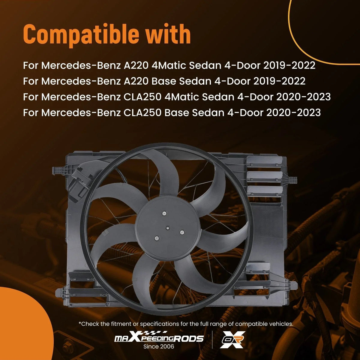 Radiator Cooling Fan Assembly for Mercedes-Benz CLA250 (2020–2023)