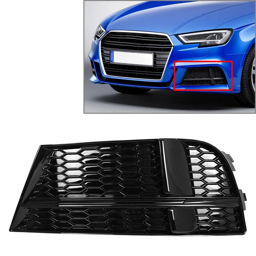 Closed Mesh Honeycomb Front Bumper Fog Light Grille for Audi A3 S3 (2013–2020)