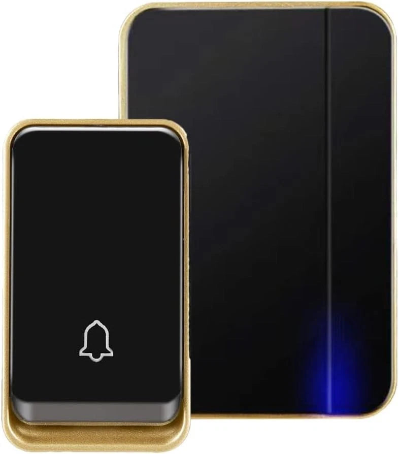 Wireless Doorbell Set of 1 Receiver & 1 Button, Black