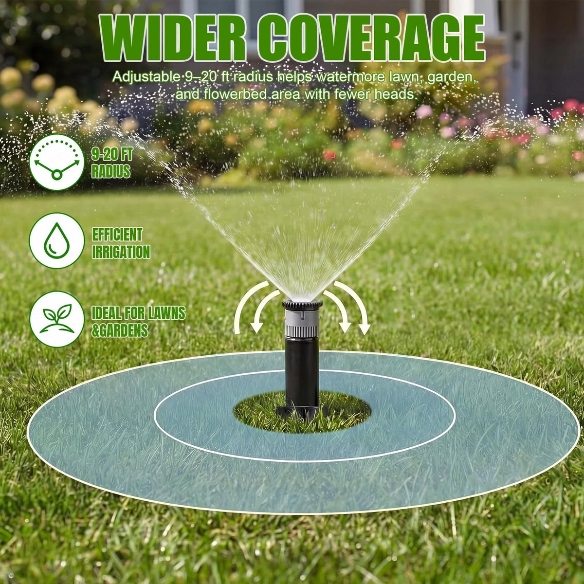 4 Pack Adjustable Sprinkler Heads for Lawn