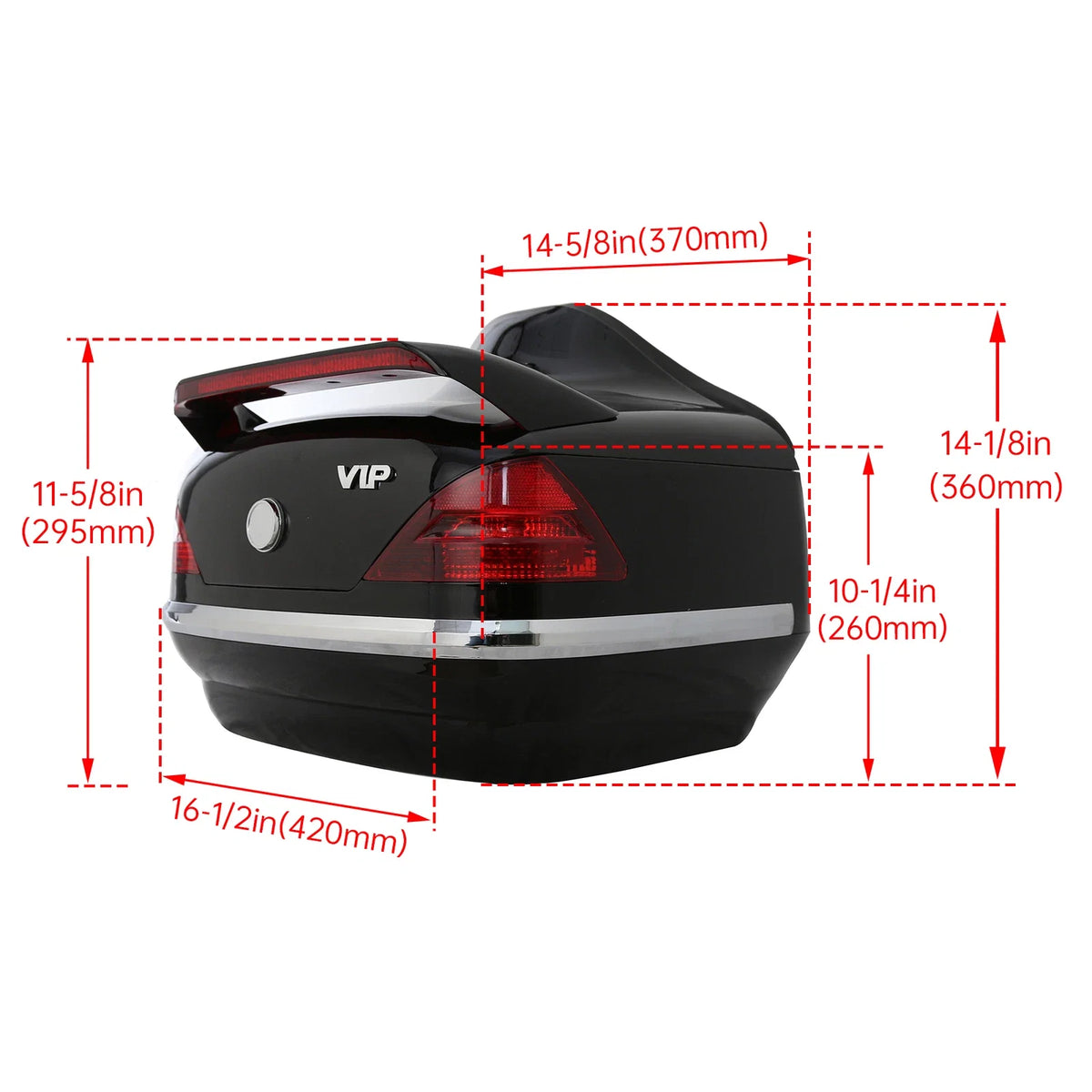 Universal Motorcycle Tail Box Luggage Trunk with Tail Light for Honda Harley Yamaha