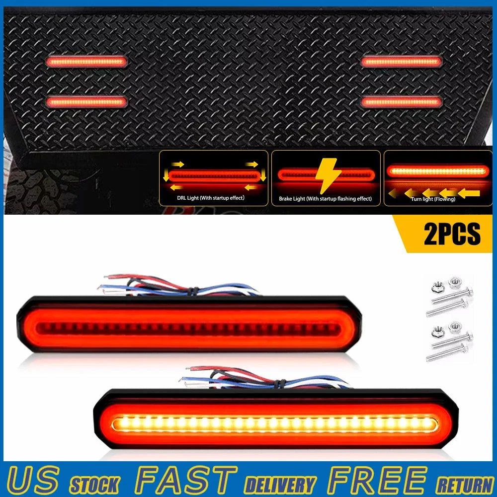 9 in Universal Smoke LED Tail Brake Lights for Truck Trailer ATV (Universal)