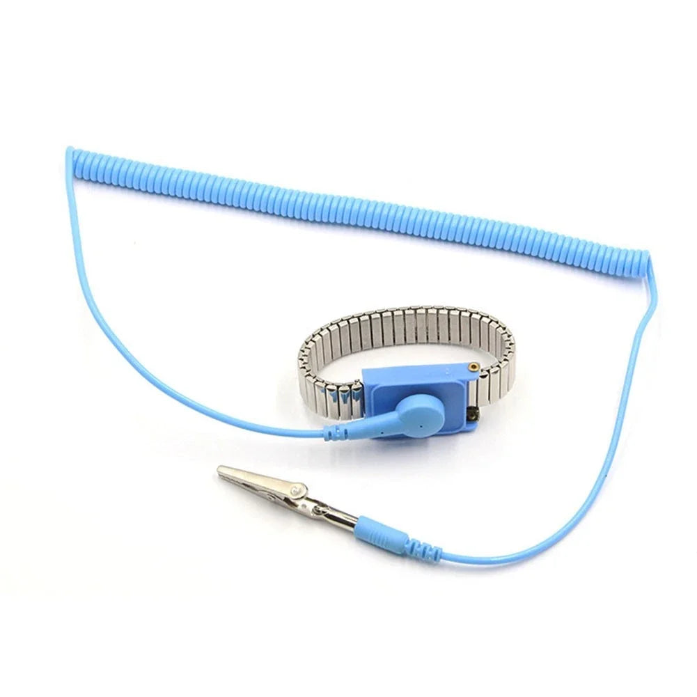 ESD Safe Metal Corded Wrist Strap with 2.5 Meter Cable & Crocodile Clip