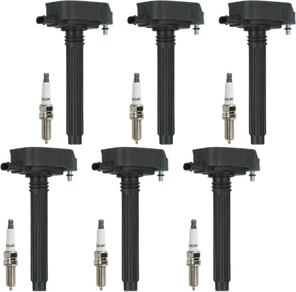 Set of 6 Ignition Coils & Spark Plugs for Chrysler Jeep Dodge Ram V6 3.6L UF648