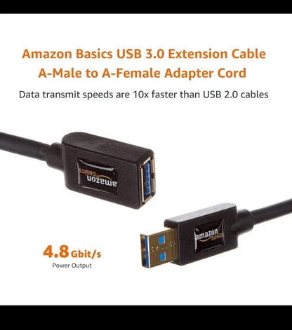 2X USB 3.0 Extension Cable A-Male to A-Female 6ft for Various Devices