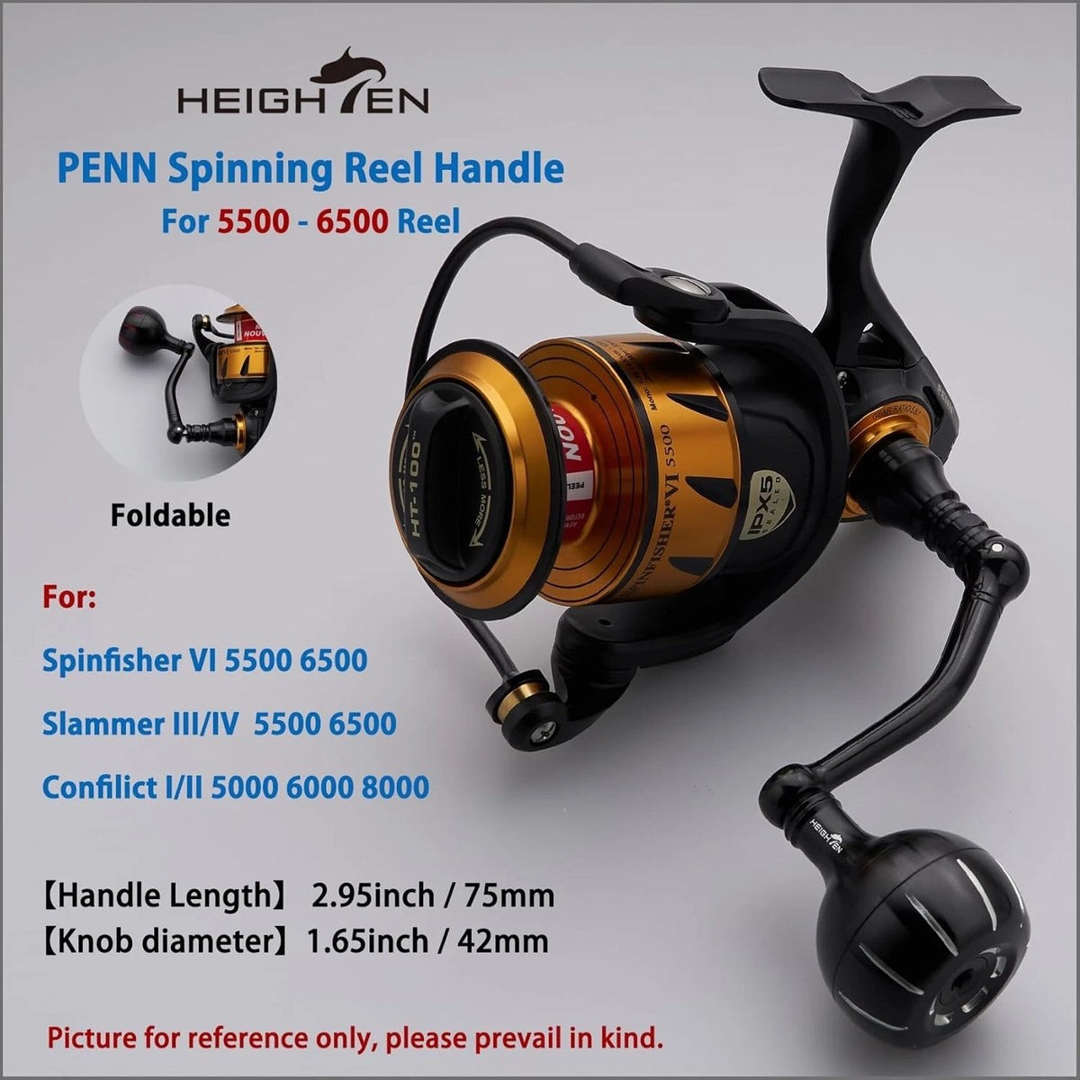 Corrosion-Resistant Fishing Reel Handle with Round Knob for Comfort Grip