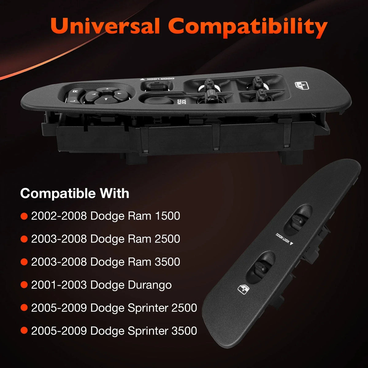 Power Door Window Lock Mirror Switch Set for Dodge Ram 1500 (2001–2009)