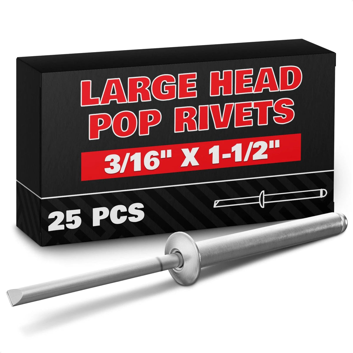 25 Pcs Aluminum Long Rivets 3/16 x 1-1/2 for Automotive Applications
