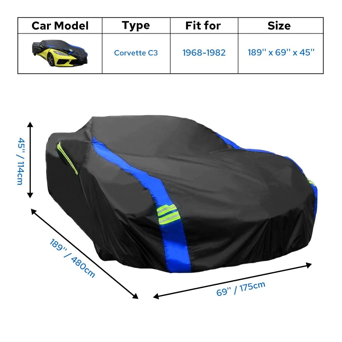 Waterproof Car Cover for Chevrolet Corvette C3 (1968–1982)