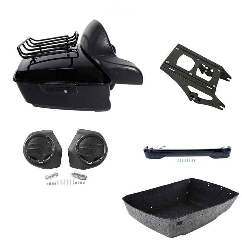 Trunk Pad Mount Rack Light Speakers for Harley Touring Road Glide (2014–2026)