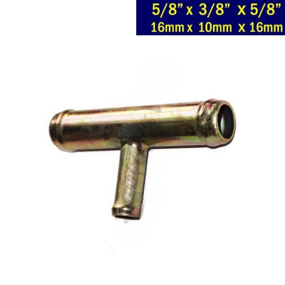 3-Way Heater Hose Pipe Fitting Connector Adapter for TEE (16mm-10mm-16mm)