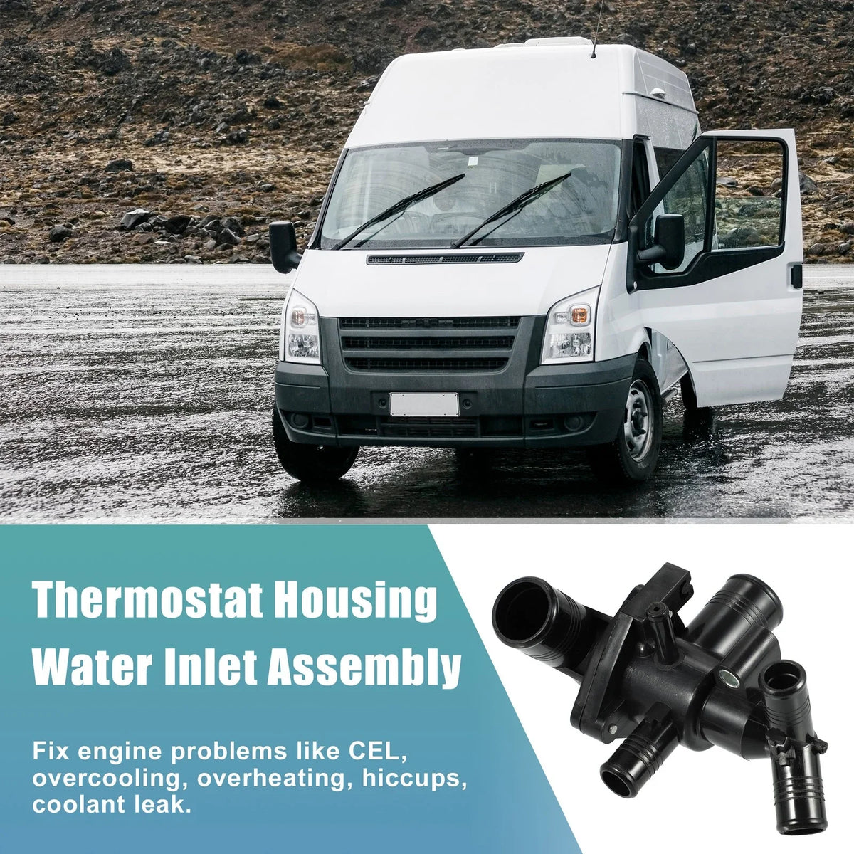 Engine Coolant Thermostat Housing Assembly for Ford Transit (2006–2014) 1372334