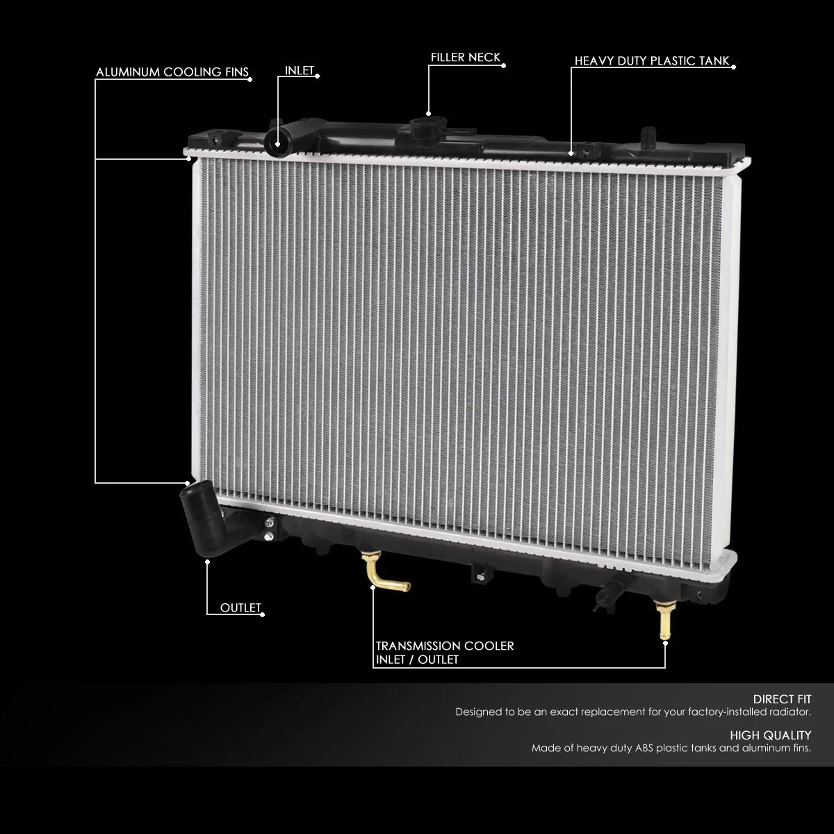Aluminum Core Cooling Radiator for Montero Sport V6 AT (1997–2003) DPI 2278