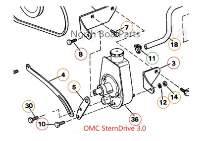 Power Steering Pump for Mercruiser Volvo Penta 4.3 5.0 5.7 L (1990–2023) 3888323 3863130