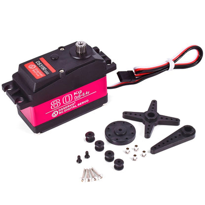 1x Digital Servo 80KG for 1/5 RC Car (Waterproof, 18T Servo Arm)