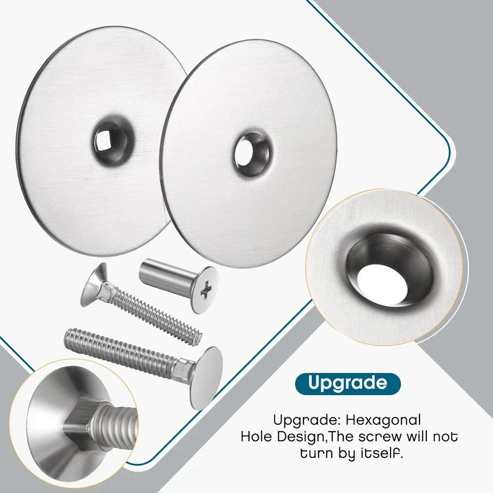 Set of 2 Door Hole Cover Plates for (2-5/8" Diameter)