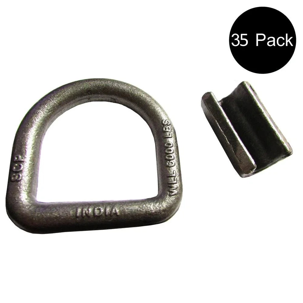 Set of 35 D-Ring Weld-On Flatbed Trailer Tie-Down Anchors