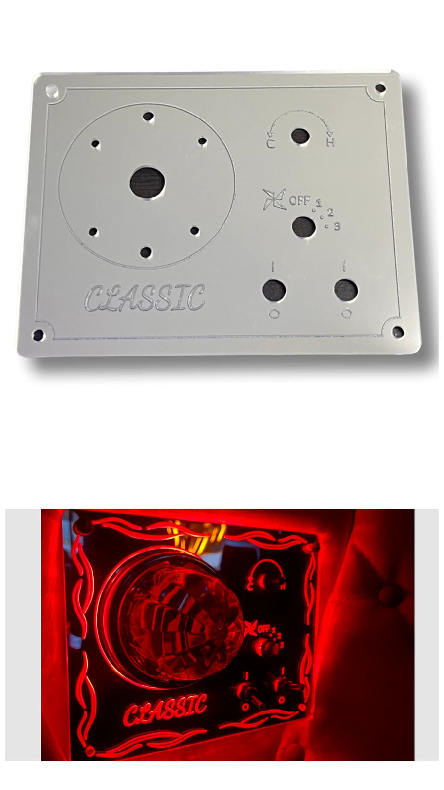AC Control Panel Frame for Classic Sleeper (93334613600147) with Red LED Lights