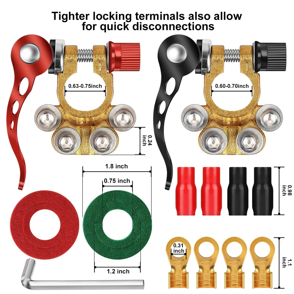 Battery Terminal Connectors for Zrigiwr (1 Pair)