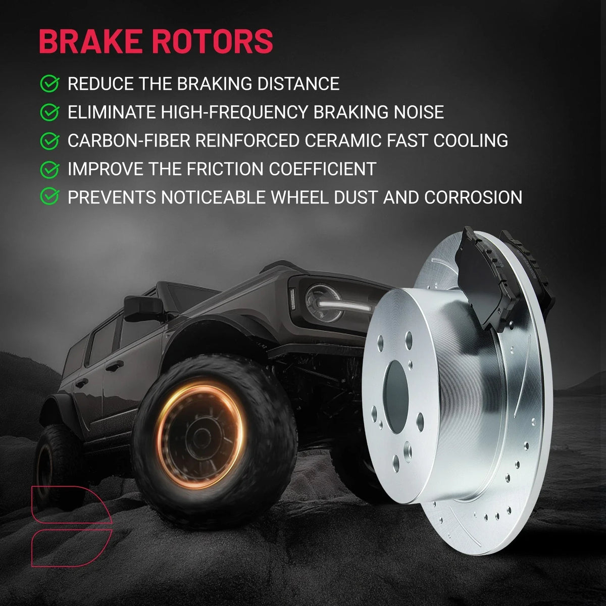 Set of 2 Rear Drilled Rotors & Brake Pads for Toyota Camry Avalon (2007–2012)