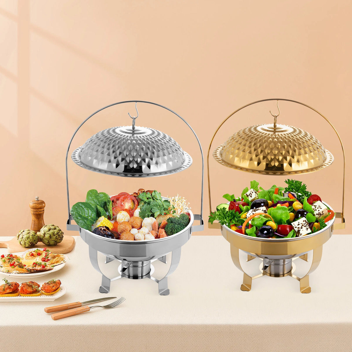 6.3qt Stainless Steel Food Warmer for Stove Countertop