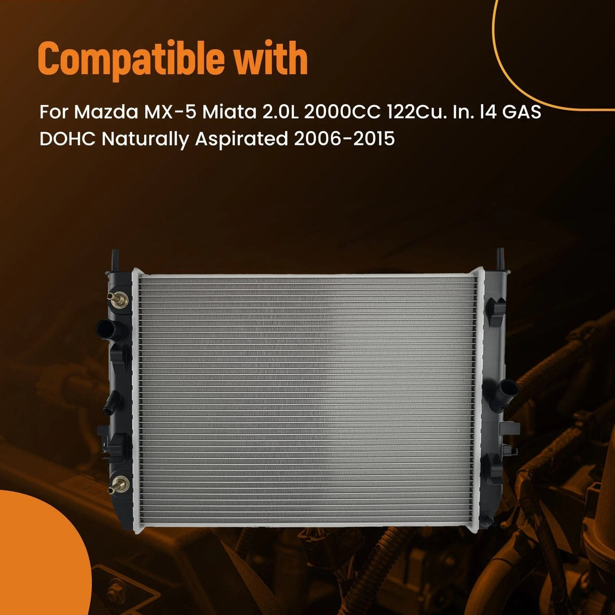 Aluminum Radiator for Mazda MX-5 Miata 2.0L (2006–2015) LFG115200B LFG115200E