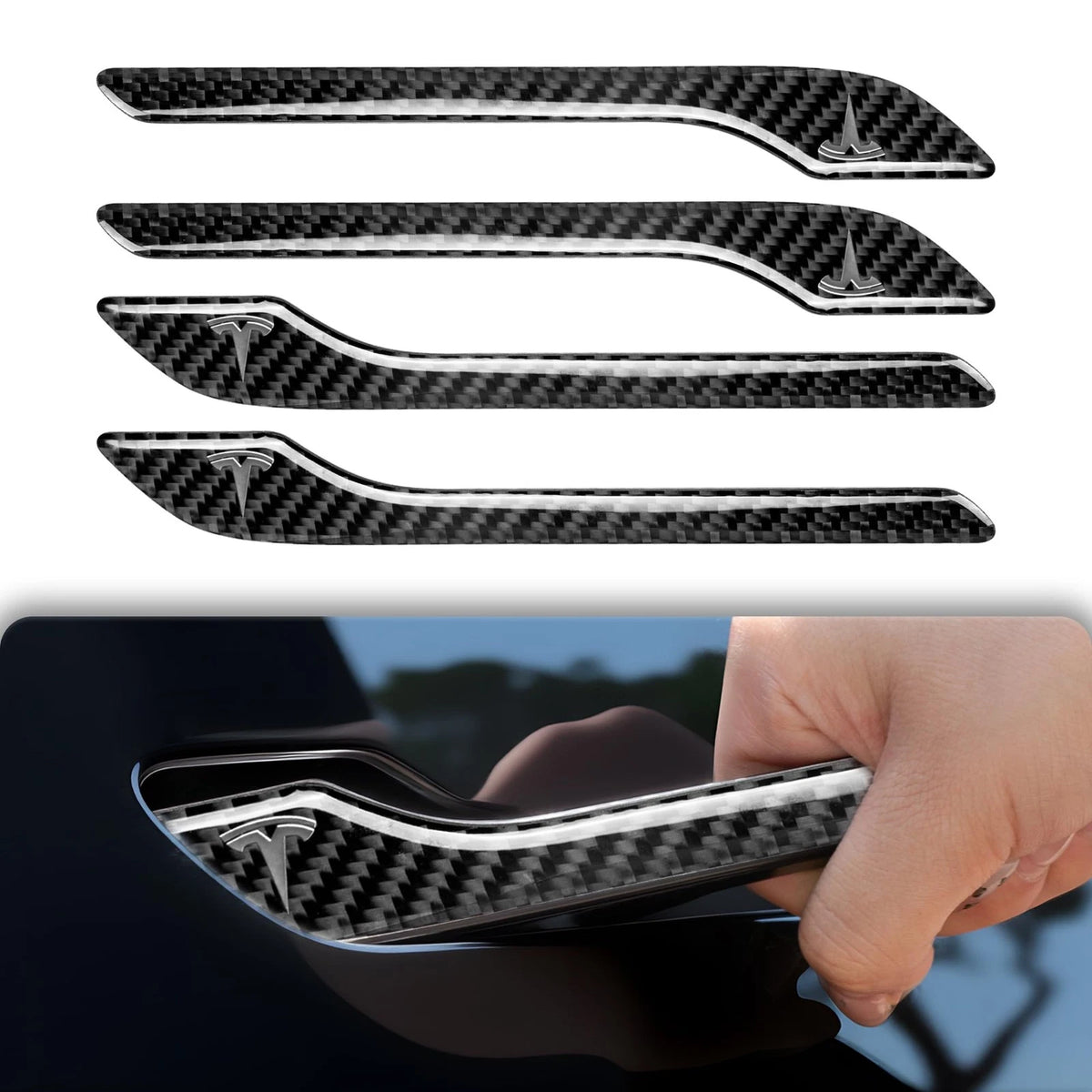 Set of 4 Door Handle Covers for Tesla Model Y/Model 3 (2019–2023)