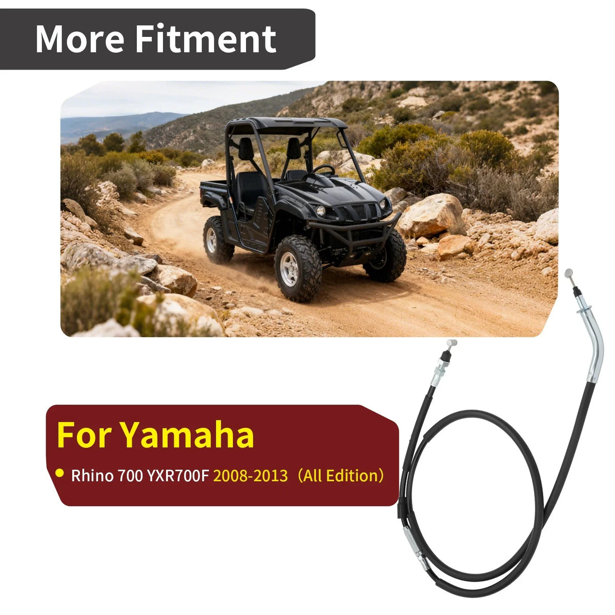Park Brake Cable for Yamaha Rhino 700 (2008–2013) 5B4-26341-00-00, 5B4-26341-02