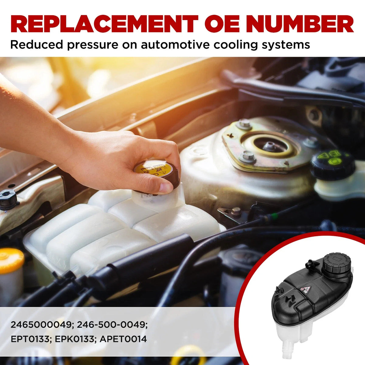 Coolant Reservoir Tank for Mercedes-Benz CLA250 GLA250 B250 (2014–2019) 2465000049