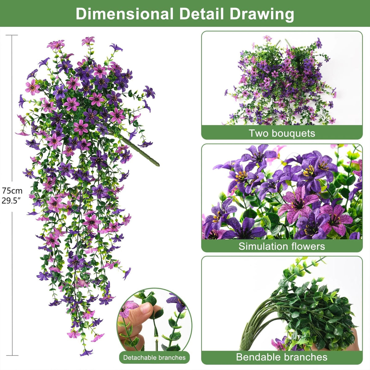 2X Artificial Fake Hanging Flowers for Outdoor (2023–2023)