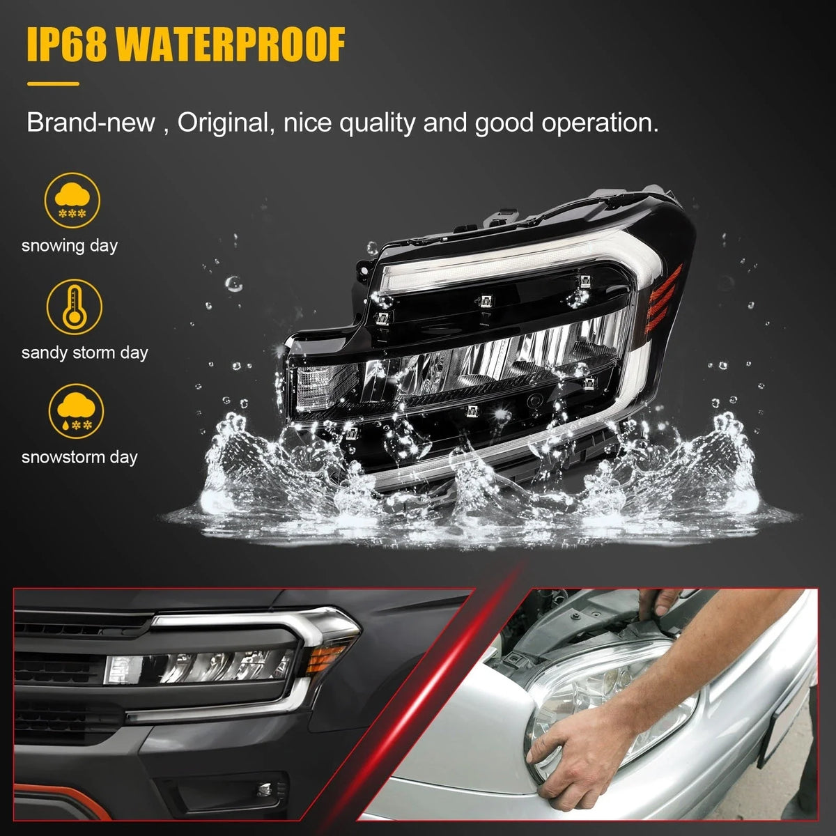 Left Side LED DRL Headlight Assembly for Ford Expedition (2022–2024)