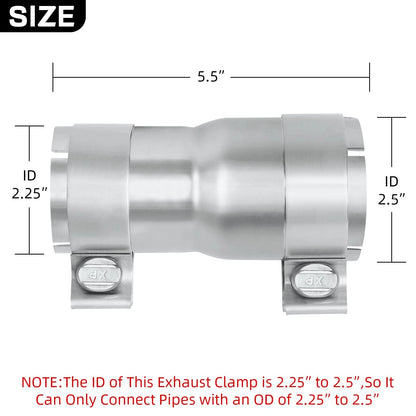2.25 to 2.5 Inch Exhaust Adapter for Universal Fit (No Specific Years)