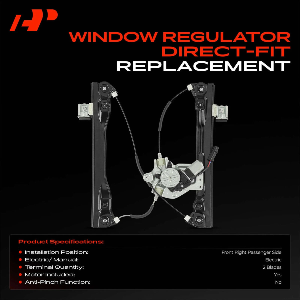 Power Window Regulator with Motor for Chevy Cruze Limited (2016–2019) 95265281, 95382557, 95919260, 751-740