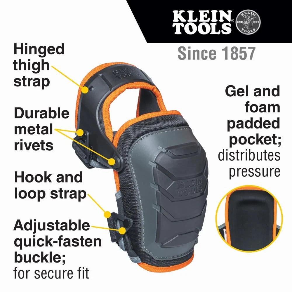 Hinged Knee Pads for Klein Tools (Heavy Duty Gel Foam)