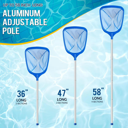Pool Skimmer Net for Universal Use (Deep Leaf, Reinforced Frame)