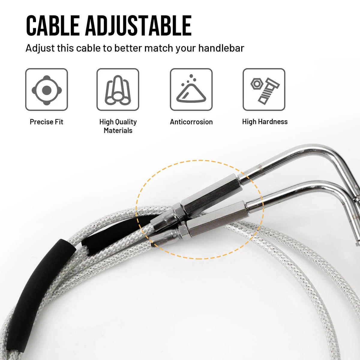 Throttle Idle Cable Set for Harley Tour Glide Sportster (6579-02A)