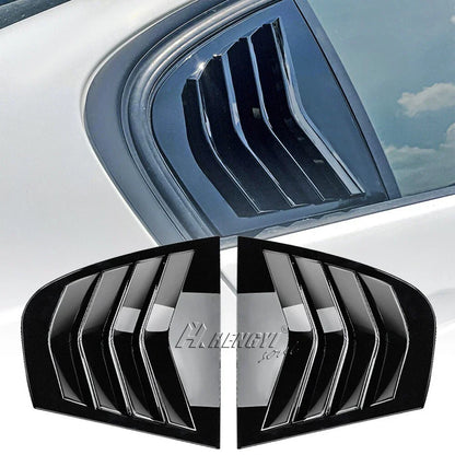 2x Side Window Louver Shutter Cover Black for BMW E90 3 Series (2005-2013)