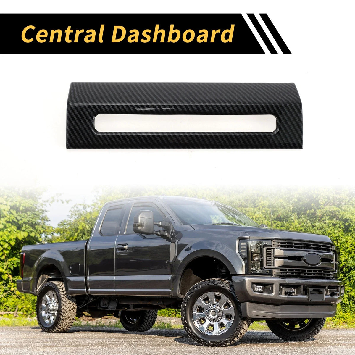 1 Pcs Emergency Light Switch Panel Trim for Ford F-150 (2015–2020) Carbon Fiber Black