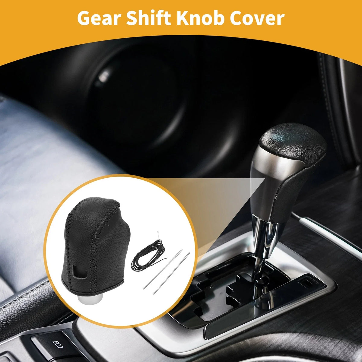 1 Pc Gear Shift Knob Cover for Nissan Altima (2019–2024) Pebbled Black