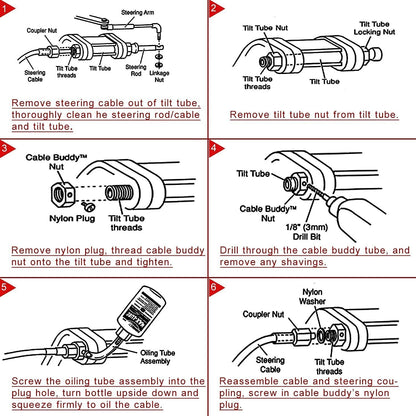 Upgraded Marine Steering Tube Cable Grease Nut for OMC (1986–1999) 98auto2R090