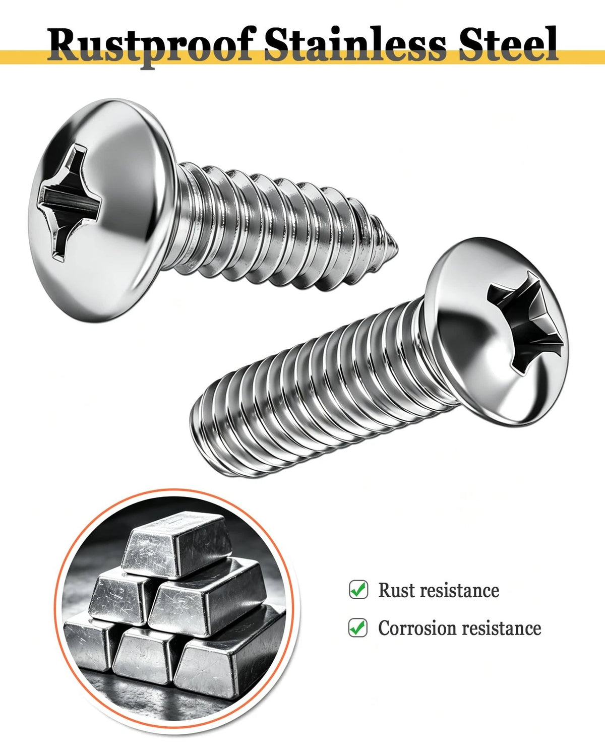 M6 x 20mm Stainless Carbon Caps - Self Tapping & Mechanical Screws