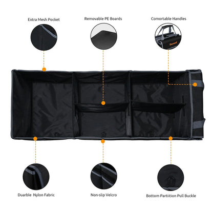 Car Trunk Organizer with Lid for SUV, Sedan, Jeep (Collapsible Storage)