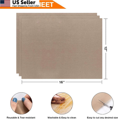 10 Pack PTFE Sheet for Heat Press (16" x 12") Non Stick