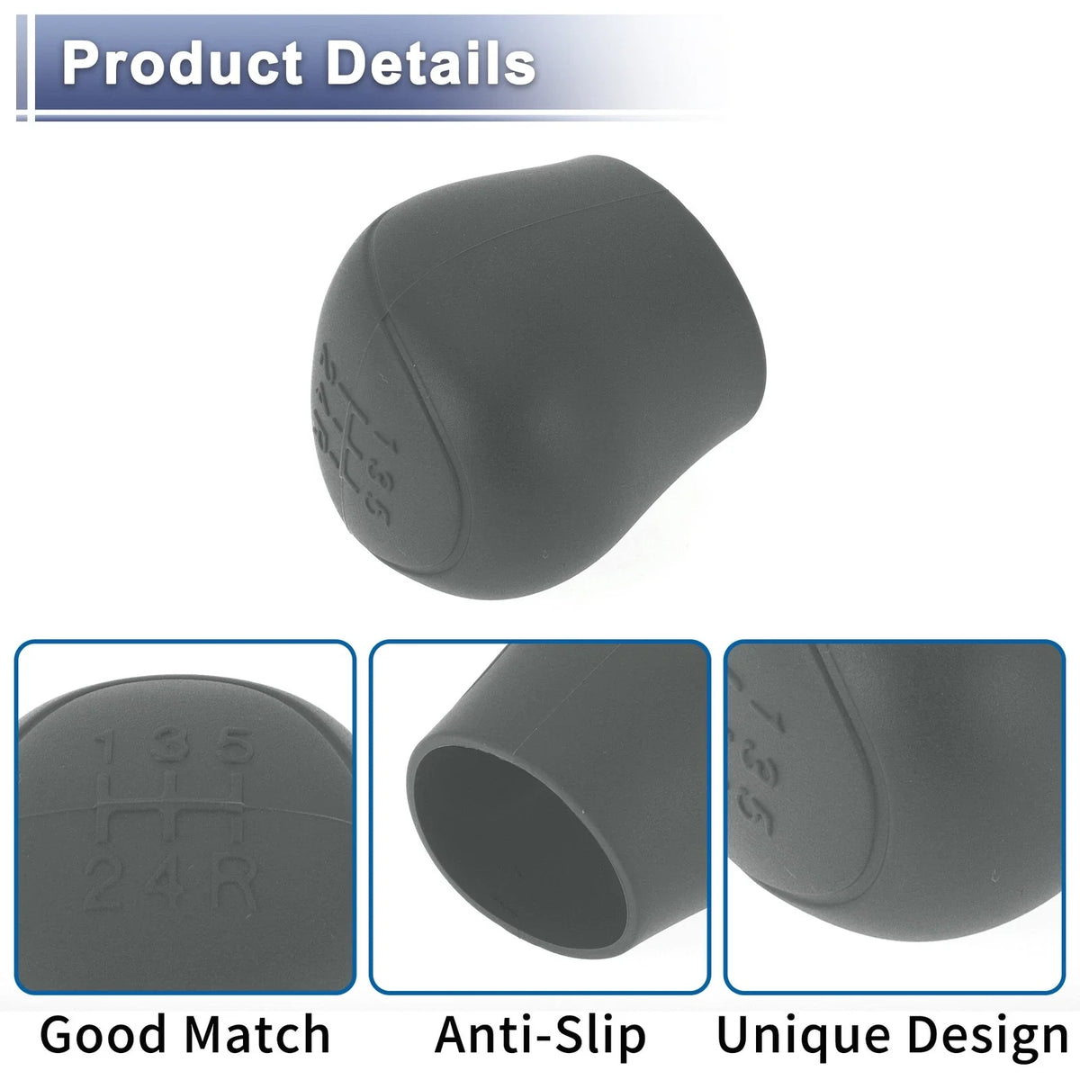 1 Pc Gear Shift Knob Cover for Ford C-Max (2007–2021) Grey Silicone