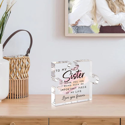 Sister Birthday Acrylic Puzzle-Shaped Plaque for Sister