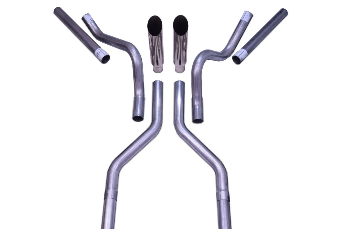 Dual Exhaust Kit for Suburban Yukon (1969–1972) No Muffler Slash Clamp Corner Exit