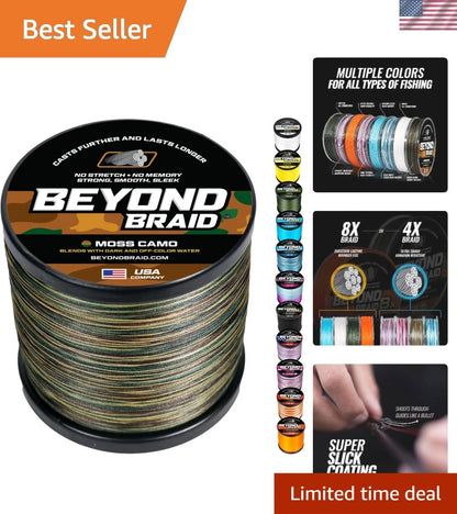 1500ft Moss Camo Braided Fishing Line 15lbs for Sensitive Fishing